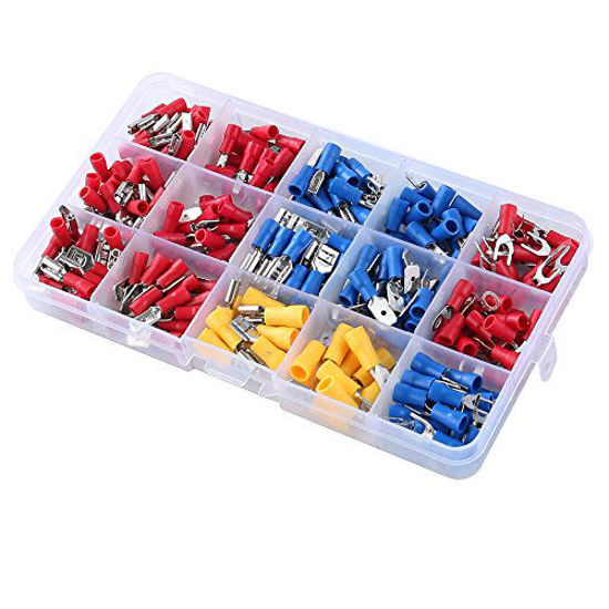 Picture of 280Pcs SAMOFU Electrical Wire Connectors Kit | Suitable for Marine, Home, Speakers, Various Crimp Terminal Shovel Shapes Butt Connector Kit