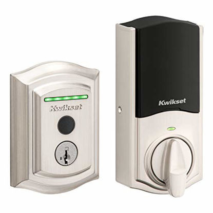 Picture of Kwikset Halo Touch Traditional Arched Wi-Fi Fingerprint Smart Lock No Hub Required featuring SmartKey Security in Satin Nickel (99590-001)