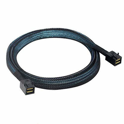 Picture of OIKWAN Internal Mini SAS SFF-8643 to SFF-8643, Internal Mini SAS to Mini SAS Cable, Compatible with RAID or PCI Express Controller(1.6FT/0.5M)