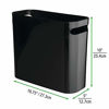 Picture of mDesign Slim Plastic Rectangular Small Trash Can Wastebasket, Garbage Container Bin with Handles for Bathroom, Kitchen, Home Office, Dorm, Kids Room - 10" High, Shatter-Resistant - Black