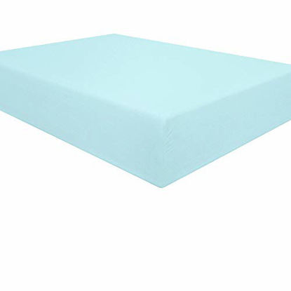 Picture of NTBAY Microfiber Full Fitted Sheet, Wrinkle, Fade, Stain Resistant Deep Pocket Bed Sheet, Aqua
