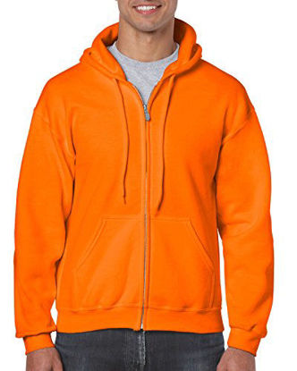 Picture of Gildan Men's Fleece Zip Hooded Sweatshirt Safety Orange Small