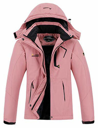 Picture of MOERDENG Women's Waterproof Ski Jacket Warm Winter Snow Coat Mountain Windbreaker Hooded Raincoat