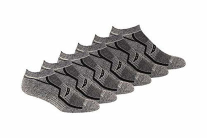 Picture of Saucony Men's Big & Tall Multi-Pack Bolt Performance Comfort Fit No-Show Socks, Grey Black (6 Pairs), Shoe Size: 13-15