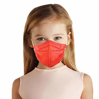 Picture of 5 Layer Protection Breathable Kids Face Mask (Ruby Red) - Made in USA - Filtration>95% with Comfortable Elastic Ear Loop | Bandanna Replacement | For Travel and Personal Care (5 pcs)
