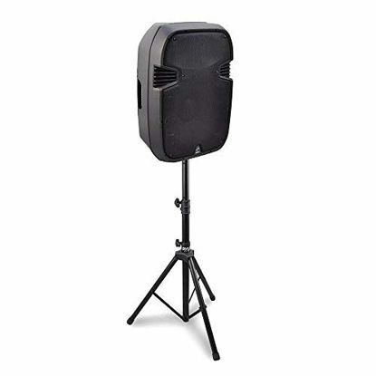 Picture of Universal Speaker Stand Mount Holder - Heavy Duty Rubber Capped Tripod w/ Adjustable Height from 59.1 to 82.7 Locking Safety PIN & 35mm Compatible Insert On-Stage or In-Studio Use - Pyle PSTND1