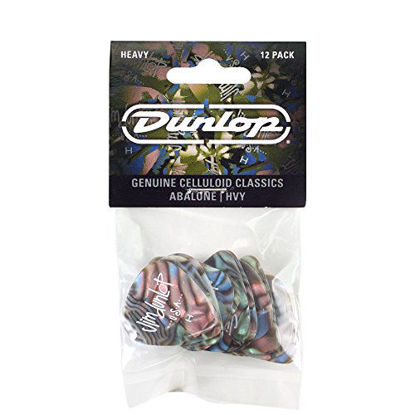 Picture of Dunlop 483P14HV Genuine Celluloid, Abalone, Heavy, 12/Player's Pack