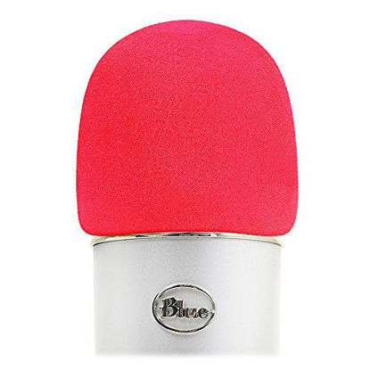 Picture of YOUSHARES Foam Microphone Windscreen - Large Size Microphone Cover for Blue Yeti, Yeti Pro, MXL, Audio Technica and Other Large Microphones (Red)