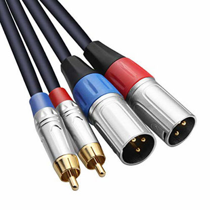 Picture of TISINO Dual RCA to XLR Cable, 2 RCA to 2 XLR Male HiFi Stereo Audio Connection Microphone Cable Wire Cord Path Cable - 3.3 Feet