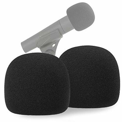 Picture of SM57 Pop Filter Foam Cover - Mic Windscreen Wind Cover Customized for Shure SM-57 Microphone to Blocks Out Plosives by YOUSHARES (2 PCS)