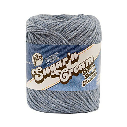 Picture of Lily Sugar 'N Cream 10200101118 The Original Solid Yarn, 2.5oz, Medium 4 Gauge, 100% Cotton - Grey - Machine Wash & Dry