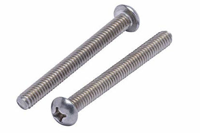 Picture of 1/4"-20 X 2-1/2" Stainless Phillips Truss Head Machine Screw, (25pc), Coarse Thread, 18-8 (304) Stainless Steel, by Bolt Dropper