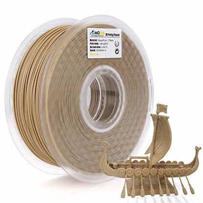 Picture of AMOLEN Wood Bamboo 3D Printer Filament, PLA Filament 1.75mm 20% Real Bamboo Fiber, 1kg/2.2lbs