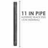 Picture of PIPE DÉCOR 1/2 x 11 Malleable Cast Iron Pipe Nipple, Pre-Cut Connectors, Industrial Steel Grey Fits Standard Half Inch Black Threaded Pipes Nipples and Fittings, Build Vintage DIY Furniture, 6 Pack