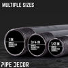 Picture of PIPE DÉCOR 1/2 x 11 Malleable Cast Iron Pipe Nipple, Pre-Cut Connectors, Industrial Steel Grey Fits Standard Half Inch Black Threaded Pipes Nipples and Fittings, Build Vintage DIY Furniture, 6 Pack
