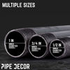 Picture of PIPE DÉCOR 1/2 x 11 Malleable Cast Iron Pipe Nipple, Pre-Cut Connectors, Industrial Steel Grey Fits Standard Half Inch Black Threaded Pipes Nipples and Fittings, Build Vintage DIY Furniture, 6 Pack