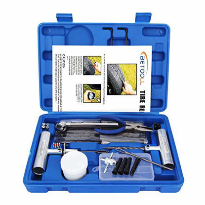Picture of BETOOLL 67Pc Tire Repair Kit for Car, Motorcycle, ATV, Jeep, Truck, Tractor Flat Tire Puncture Repair [ Full Refund for Any Dissatisfaction ]