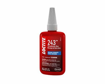 Picture of Loctite 1330906 Threadlocker 243 Surface Insensitive-Medium Strength Bottle, Blue, 36-ml