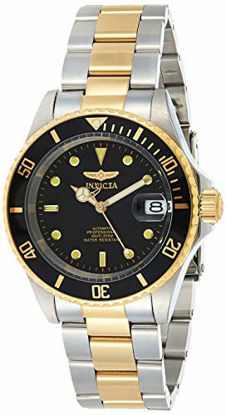 Picture of Invicta Men's Pro Diver 40mm Steel and Gold Tone Stainless Steel Automatic Watch with Coin Edge Bezel, Two Tone/Black (Model: 8927OB)