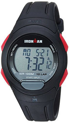 Picture of Timex Men's TW5M16400 Ironman Essential 10 Black/Red Resin Strap Watch