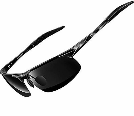 Picture of ATTCL Sunglasses for Men - Men's Sports Driving Polarized Sunglasses ,Al-Mg Metal Frame, Ultra Light (Black,8177)