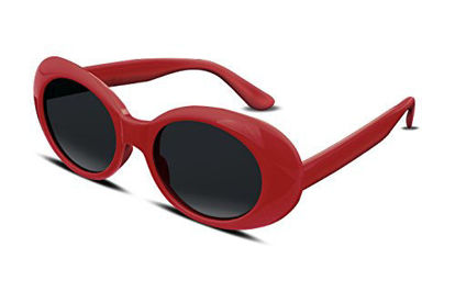 Picture of FEISEDY Candy Retro Acetate Red Frame Clout Goggles Kurt Cobain Sunglasses B2253