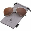 Picture of SOJOS Classic Aviator Polarized Sunglasses for Men Women Vintage Retro Style SJ1054 with Gold Frame/Brown Lens