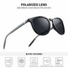 Picture of MERRY'S Polarized Sunglasses for Women Men Vintage Retro Classic Round Frame Aluminum Legs S8288(55-Black&Gray, 54)