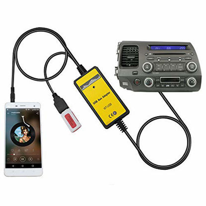 Picture of Aux Interface, Yomikoo USB Aux in Adapter Car Stereo Digital Cd Changer 3.5mm Aux Interface for Honda 2.4 2003-2011 Accord, 2002-2011 City, 2005-2011 CRV, 2006-2011 Civic, 2005-2011 Odyssey