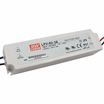 Picture of Meanwell LPV-60-24 Sealed Panel Mount 24V 0-2.50A Power Supply with LED Driver