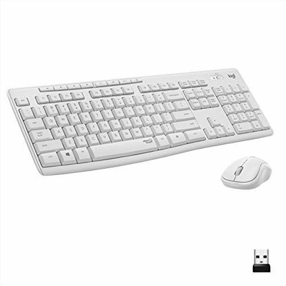 Picture of Logitech MK295 Wireless Mouse & Keyboard Combo with SilentTouch Technology, Full Numpad, Advanced Optical Tracking, Lag-Free Wireless, 90% Less Noise - Off White