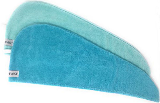 GetUSCart- Turbie Twist Super Absorbent Microfiber Hair Towel Wrap - Hands  Free Hair Drying Towel - 2 Pack (Light Aqua, Dark Aqua)