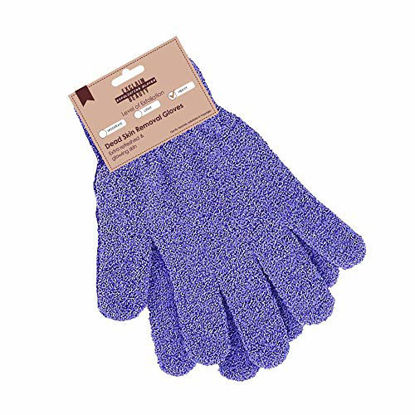 Picture of EXCLAIM BEAUTY Exfoliating Gloves Body Scrubber Gloves For Shower, Spa, Massage Shower Gloves Dual Texture Bath Gloves | Dead Skin Remover With Adjustable Stripes