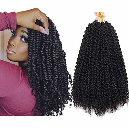 Picture of Dorsanee Passion Twist Hair Water Wave Crochet Braids for Passion Twist Crochet Hair Passion Twist Braiding Hair Hair Extensions (6Packs, 14Inch, 1B#)