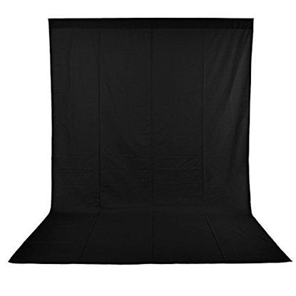 Picture of Neewer 6x9 feet/1.8x2.8 meters Photo Studio 100 Percent Pure Muslin Collapsible Backdrop Background for Photography, Video and Television (Background Only) - Black