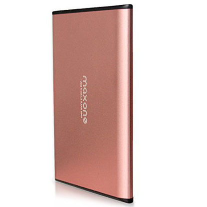 Picture of Maxone 500GB Ultra Slim Portable External Hard Drive HDD USB 3.0 for PC, Mac, Laptop, PS4, Xbox one - Rose Pink