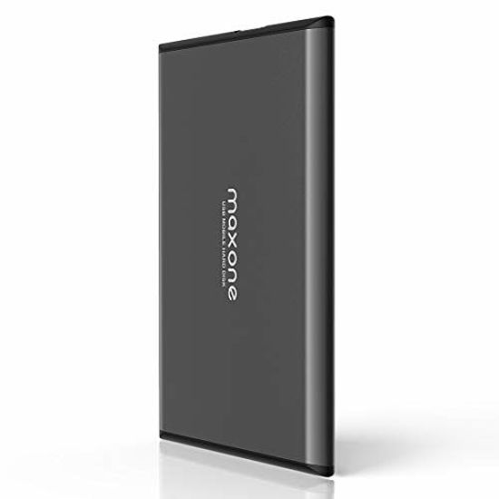 Picture of Maxone 500GB Ultra Slim Portable External Hard Drive HDD USB 3.0 for PC, Mac, Laptop, PS4, Xbox one - Charcoal Grey