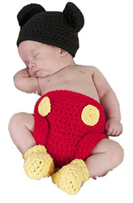 Picture of Pinbo Newborn Photography Prop Baby Costume Crochet Hat Cap Diaper Shoes