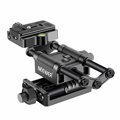 Picture of Neewer Pro 4-Way Macro Focusing Focus Rail Slider with 1/4-Inch Quick Shoe Plate Compatible with Canon Nikon Pentax Olympus Sony and Other DSLR Cameras and Camcordes Great for Close-Up Shooting