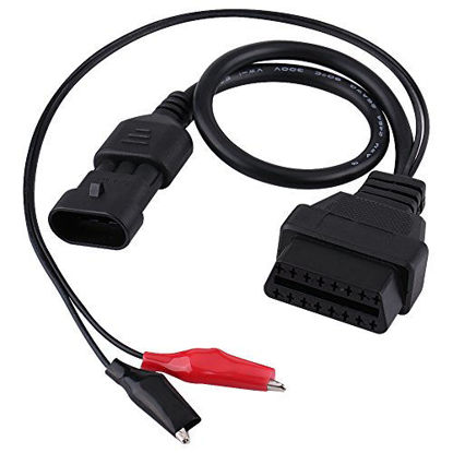 Picture of Qiilu 3 Pin to 16 Pin OBD2 Adapter Connector Diagnostic Cable for Fiat Alfa Lancia