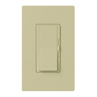 Picture of Lutron Diva LED+ Dimmer for Dimmable LED, Halogen and Incandescent Bulbs with Wallplate | Single-Pole or 3-Way | DVWCL-153PH-IV | Ivory