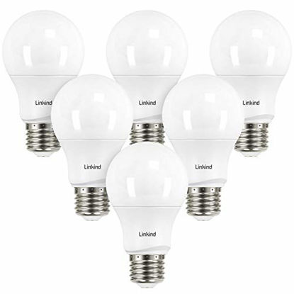 Picture of Linkind Dimmable A19 LED Light Bulbs, 40W Equivalent, E26 Base, 5000K Daylight, 5.7W 480 Lumens 120V, UL Listed FCC Certified, Energy Star, Pack of 6
