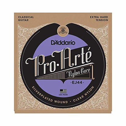 Picture of DAddario EJ44 Pro-Arte Nylon Classical Guitar Strings, Extra-Hard Tension - Nylon Core Basses, Laser Selected Trebles - Offers Balance of Volume and Comfortable Resistance
