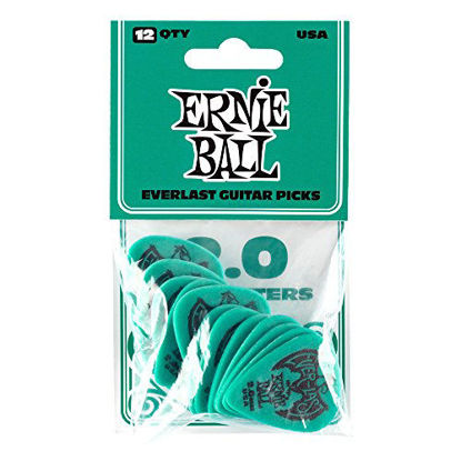 Picture of Ernie Ball 2.0mm Teal Everlast Guitar Picks (P09196)