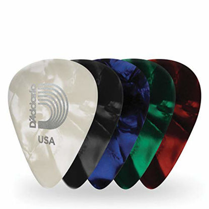 Picture of D'Addario Assorted Pearl Celluloid Guitar Picks, 10 pack, Extra Heavy