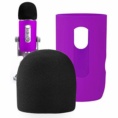 Picture of YOUSHARES Microphone Windscreen Foam- Mic Cover Pop Filter Windshield &Protector for Blue Yeti, Yeti Pro Condenser Microphones (Purple)
