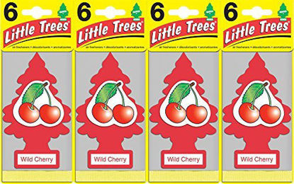 Picture of Little Trees - U6P-60311-AMA LITTLE TREES Car Air Freshener - Hanging Tree Provides Long Lasting Scent for Auto or Home - Wild Cherry, 24 count, (4) 6-packs