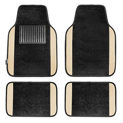 Picture of FH Group F14407BEIGE Premium Full Set Carpet Floor Mat (Sedan and SUV with Driver Heel Pad Beige)