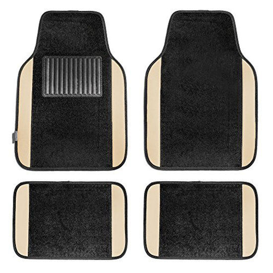 Picture of FH Group F14407BEIGE Premium Full Set Carpet Floor Mat (Sedan and SUV with Driver Heel Pad Beige)