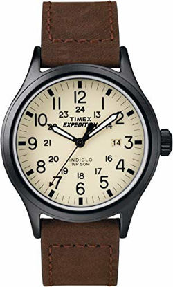 Picture of Timex Men's T49963 Expedition Scout Brown Leather Strap Watch